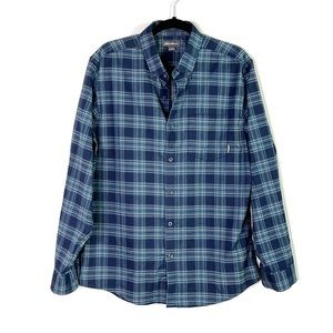EDDIE BAUER Classic Fit Blue Plaid Button Down Casual Shirt size Large